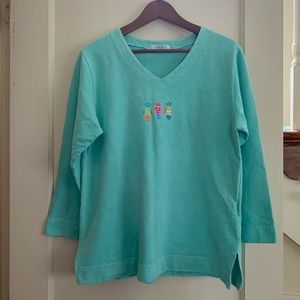 Fresh Produce Teal Fish Graphic Tunic Top